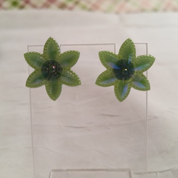 Set of Four Handmade Hand Crafted Flower Stud Earrings Jewelry #48 - Picture 8 of 15